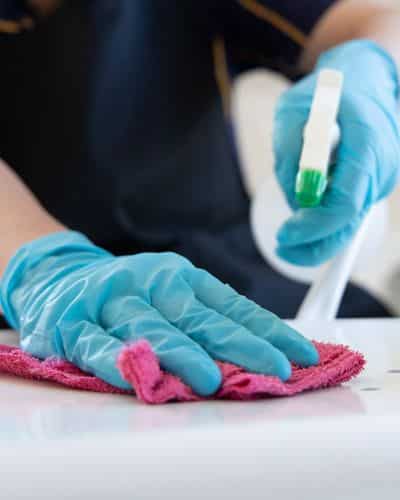 cleaner wiping surface